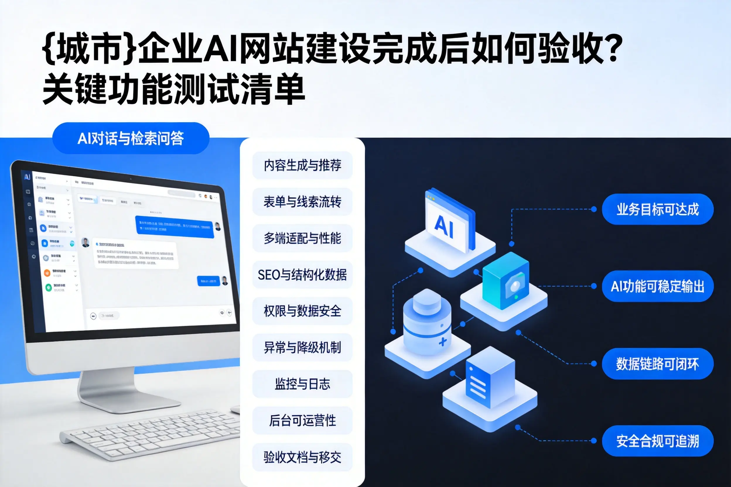 忻州企业AI网站建设完成后如何验收？关键功能测试清单