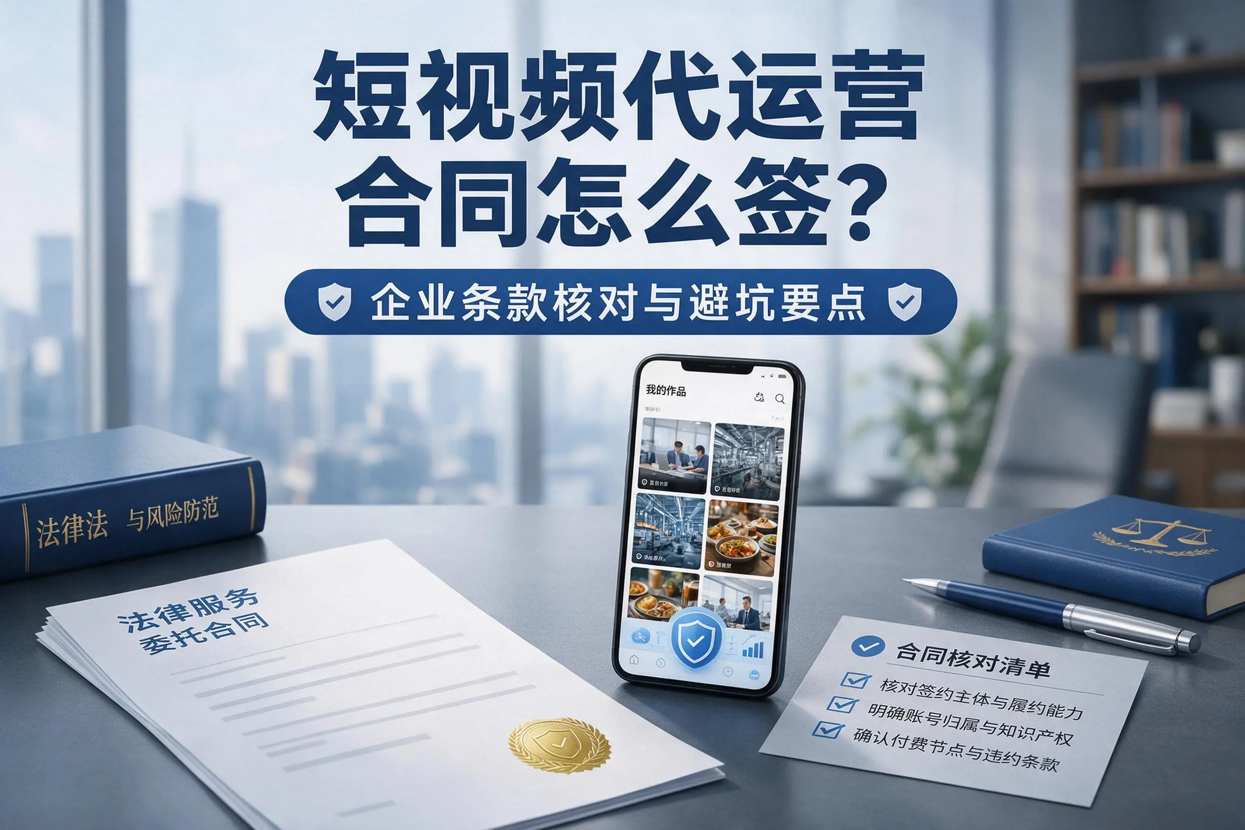 短视频代运营合同怎么签？忻州企业条款核对与避坑要点