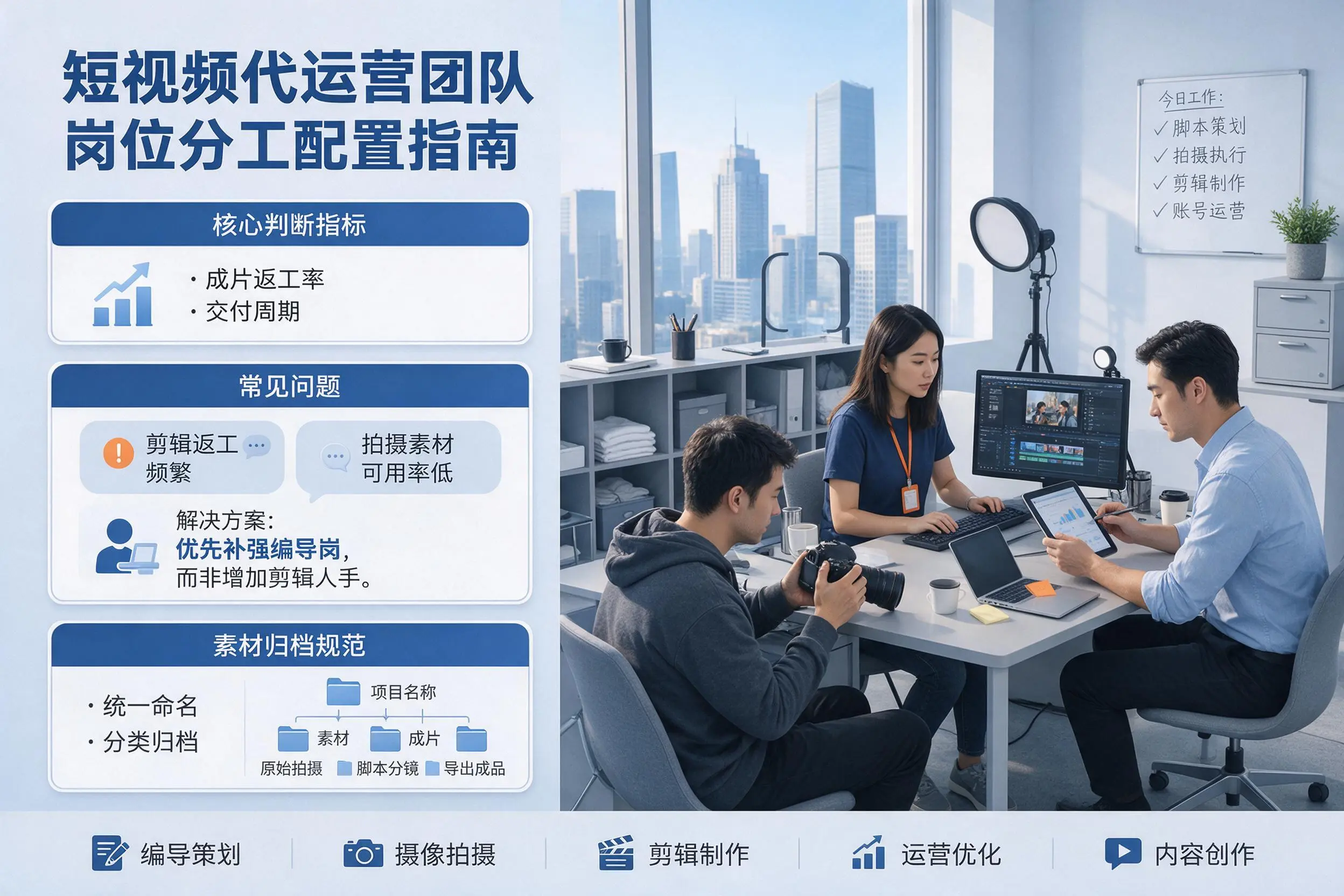 短视频代运营团队如何配置？忻州企业岗位分工科普说明