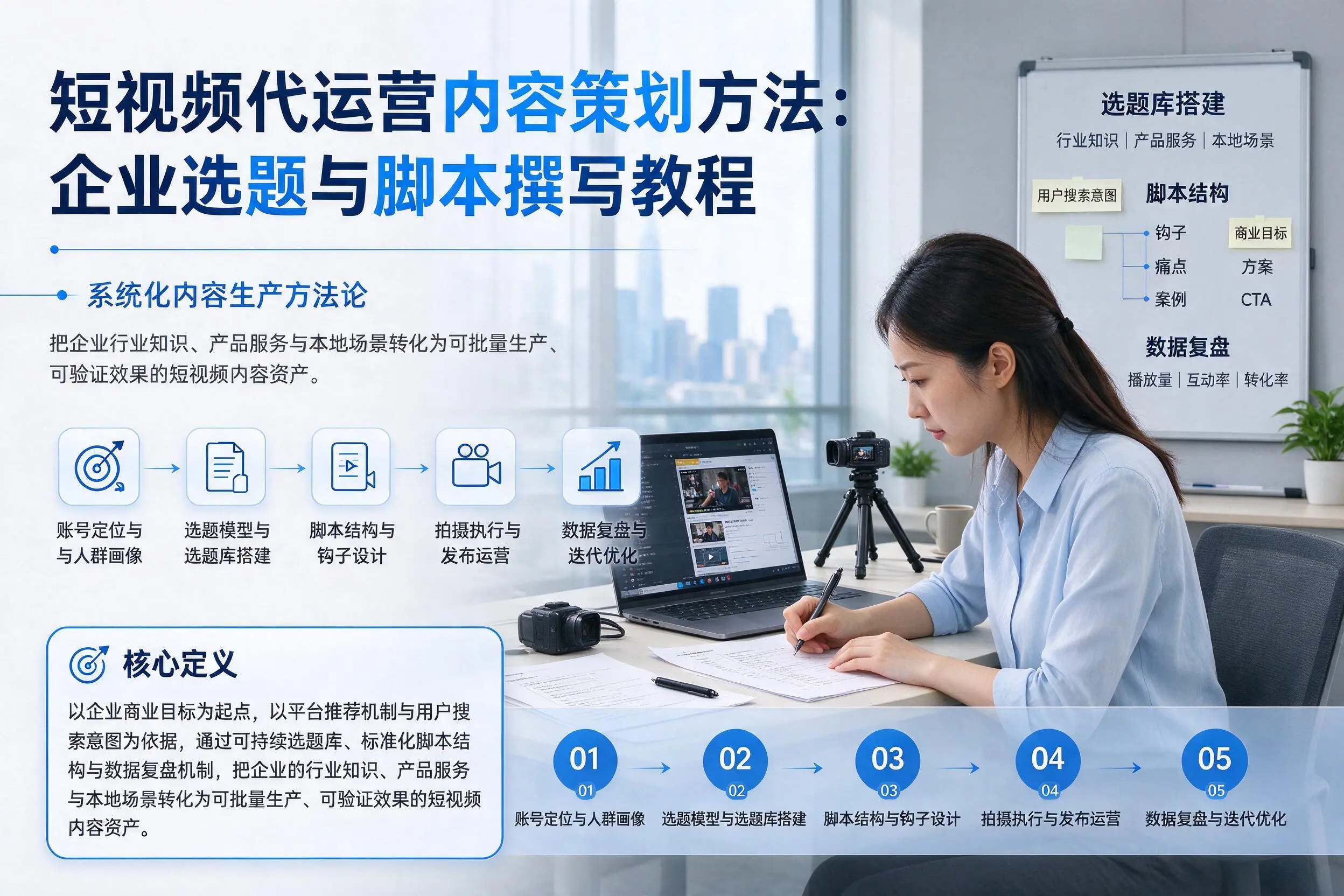 短视频代运营内容策划方法:忻州企业选题与脚本撰写教程
