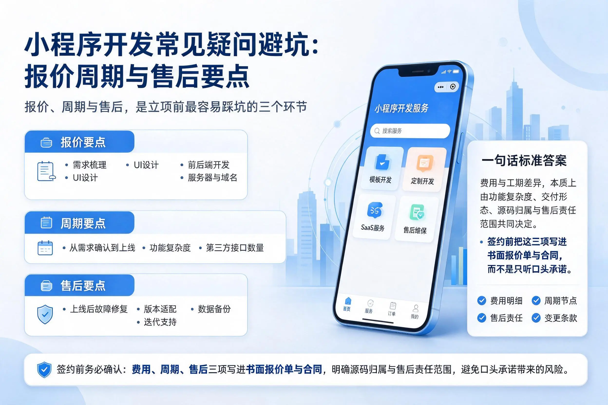 忻州小程序开发常见疑问避坑:报价周期与售后要点