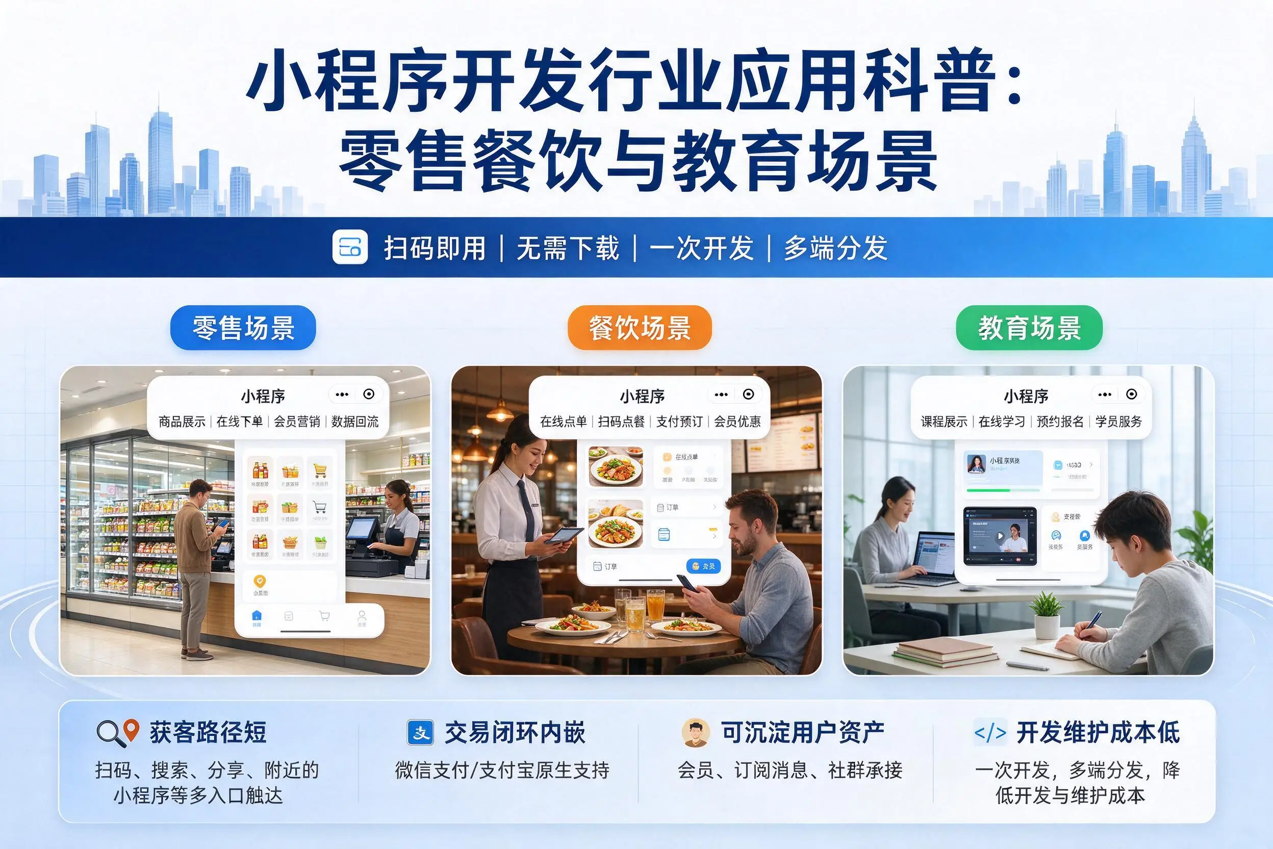 忻州小程序开发行业应用科普:零售餐饮与教育场景