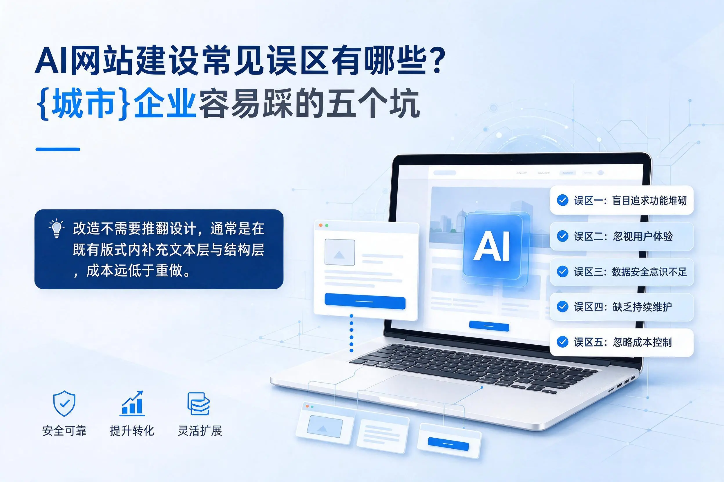 AI网站建设常见误区有哪些？忻州企业容易踩的五个坑