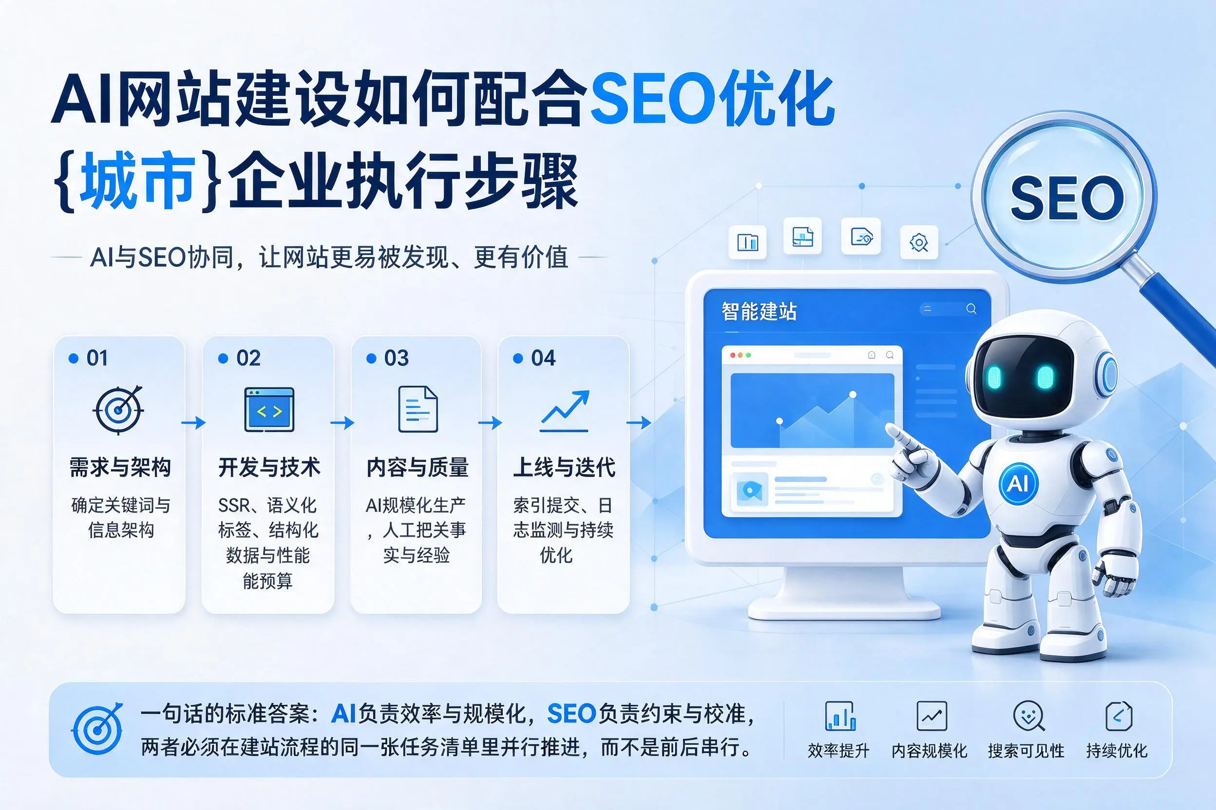 AI网站建设如何配合SEO优化，忻州企业执行步骤