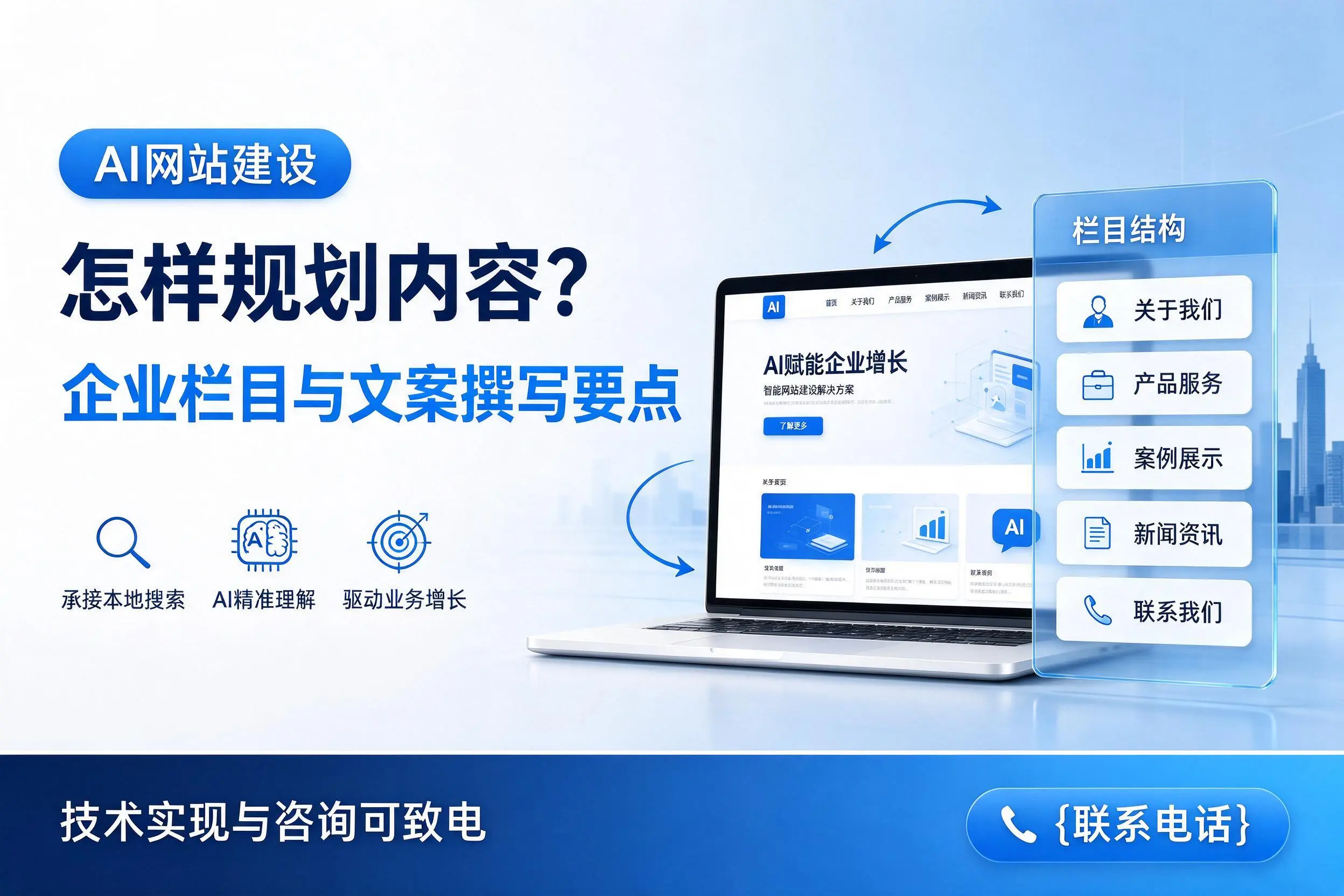 AI网站建设怎样规划内容?忻州企业栏目与文案撰写要点