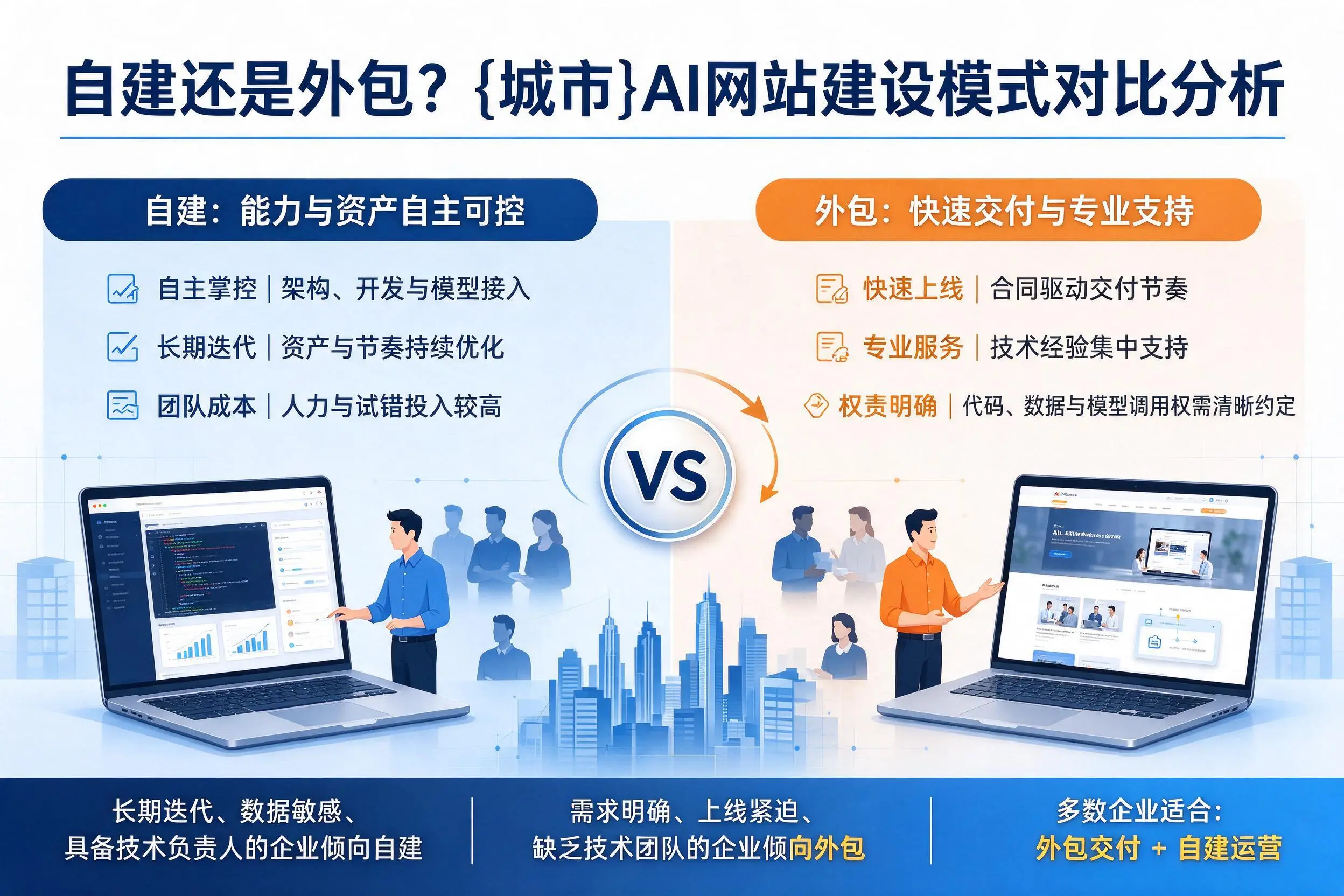自建还是外包?忻州AI网站建设模式对比分析