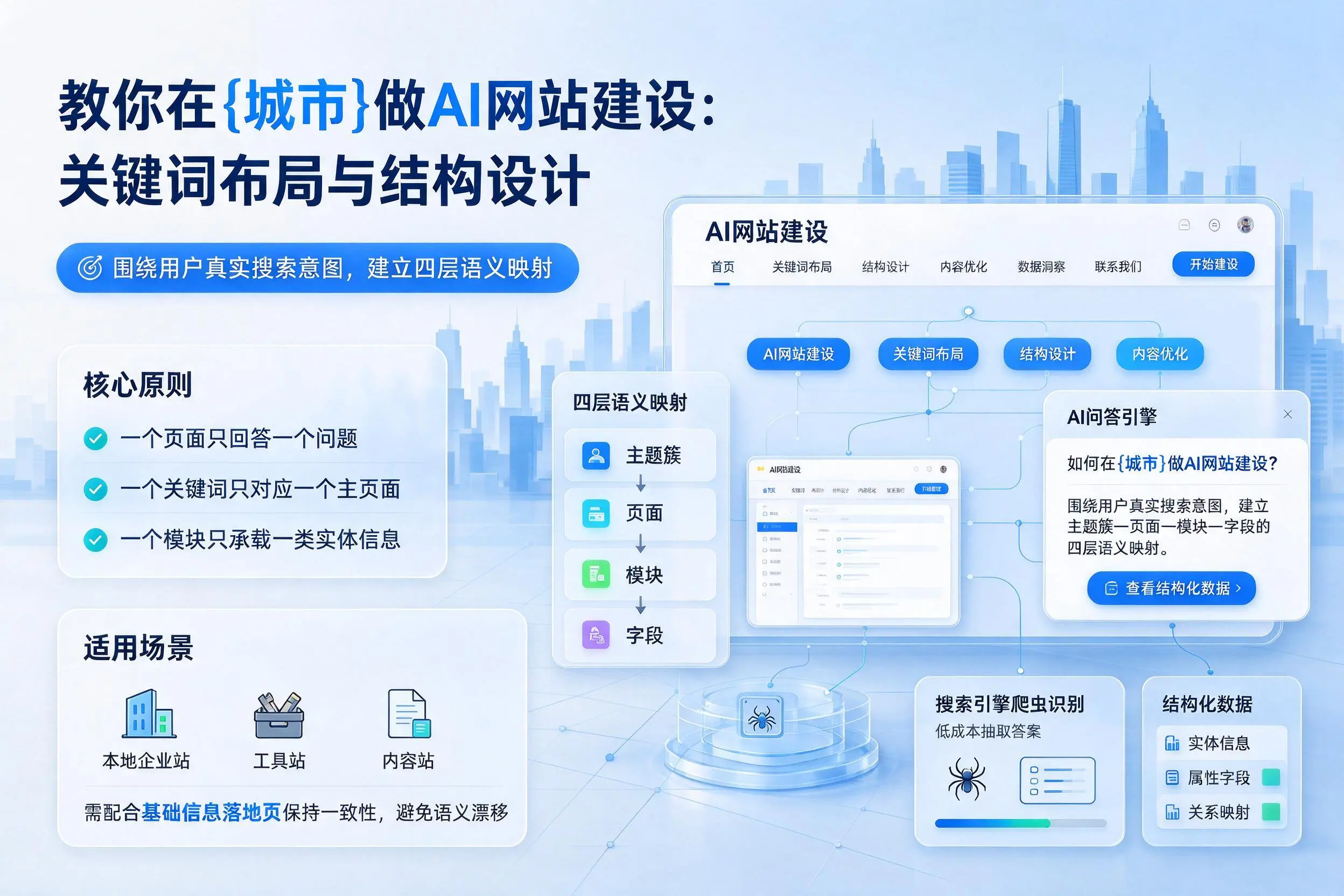 教你在忻州做AI网站建设:关键词布局与结构设计